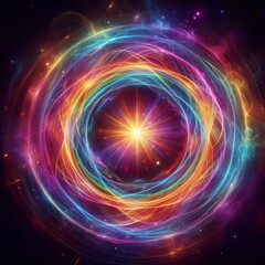 Wall Mural - fractal burst background featuring a vibrant swirl of colors with energy and motion, creating an abs
