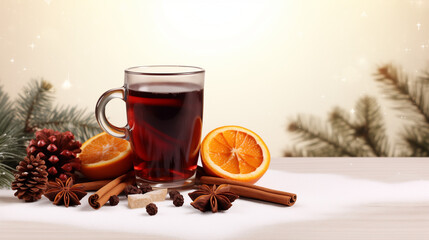 Mulled wine on white background