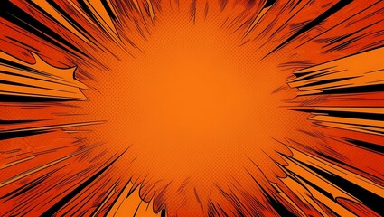 Wall Mural - Abstract orange comic style background. Generative Ai.