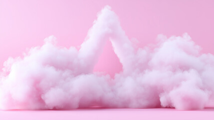  A dreamy image of a fluffy pink cloud arch against a soft pink background. 