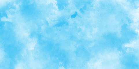 shiny and clear painted light blue clouds watercolor background, sky clouds for wallpaper backdrop b