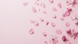 © ArpPSIqee - Photo of, Pink background with delicate cherry blossom petals and soft light effects for design, banner template