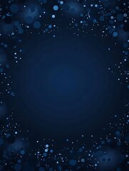 Wall Mural - A dark blue background with a border of white and blue bokeh lights.