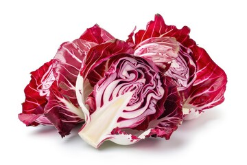 Isolated red radicchio salad with clipping path