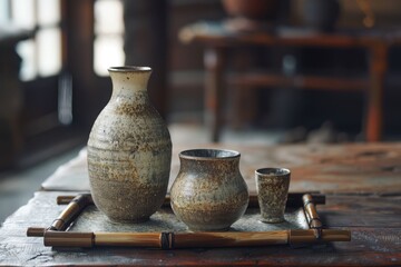 Japanese style ceramic drinkware set