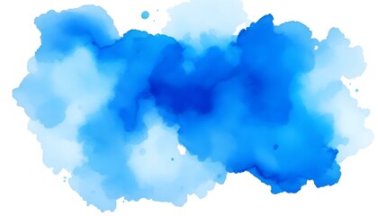 Wall Mural - Blue watercolor background. Abstract hand paint square stain backdrop. Abstract hand paint square stain watercolor background, watercolor abstract texture with white clouds and blue sky