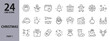 © Alex - Christmas line icons set with Holiday, Gifts, Decorations, Santa Claus, Garlands, Snowflake, Lights and more. Editable Stroke