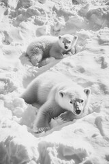 polar bears in snow