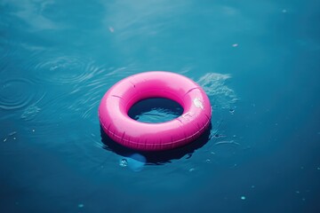 Canvas Print - Pink Inflatable Ring Floating Pool