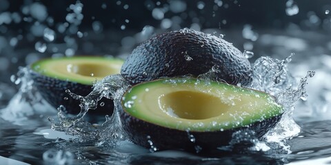 Wall Mural - Avocados in water