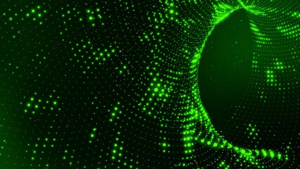 Wall Mural - Green colour glowing technology particle background