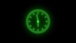 © Sohan Stock - green neon analog clock isolated