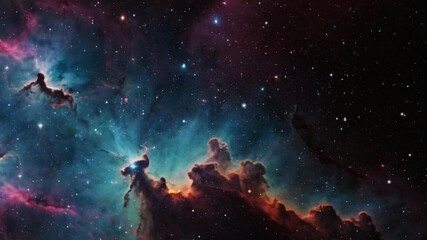 Wall Mural - beautiful nebula with stars in the deep space, ultra HD