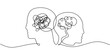 © berkahlineart - Continuous Line Drawing of Human Head and Brain for Psychology Concept Minimalist Design