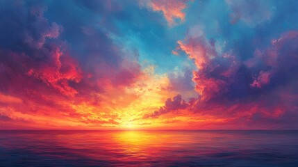 Canvas Print - Colorful sunset sky