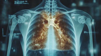 close-up photo of lung x-ray