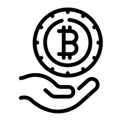 Wall Mural - bitcoin Line Icon