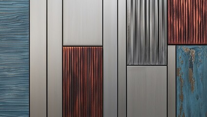 Wall Mural - Abstract Copper and Metal Wall Sculpture