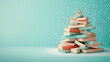 © Premium_art - A stack of books arranged in a Christmas tree shape, a whimsical and colorful reminder of the joy of reading.