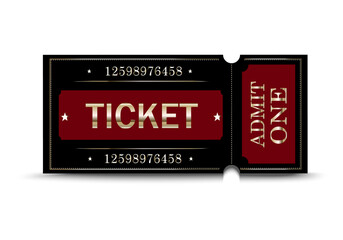 Premium tickets collection. Entrance ticket template isolated on white background. Vector illustration for websites, apps, cinemas, clubs, social events and creative design.