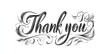 © xiao - Cute Handwritten 'Thank You' in Cursive Vector Art, Simple Design on White Background, Elegant Font Style