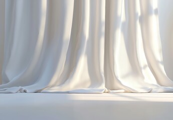 Canvas Print - White Curtain Drape.