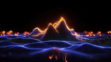 Dynamic waveform visualization with illuminated peaks and valleys