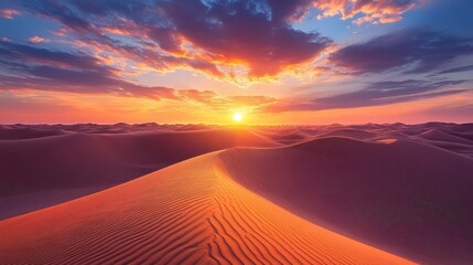 Poster - Desert sand dunes at sunset