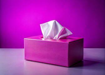 Pink Tissue Box on Purple Background for Home Decor and Lifestyle Photography