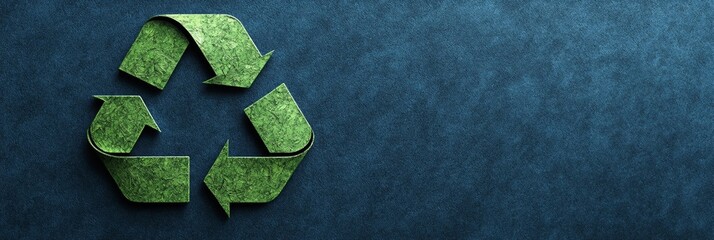 Eco-Friendly Earth Background: Recycle Symbol, Copy Space, Green-Blue Palette 