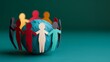 © fotogurmespb - Vibrant globe surrounded by multicolored paper cut-out figures holding hands, symbolizing global unity and diversity for International Human Rights Day