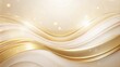© designhunt - Abstract gold banner poster with dynamic technology white wave shape with futuristic concept background. 3D modern luxury template design white wave stripes
