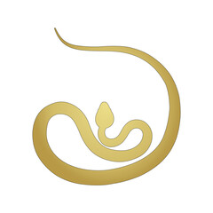 Gold color snake zodiac vector design, for Chinese New Year, eps 2