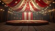 3d render circus background with a podium and lighting