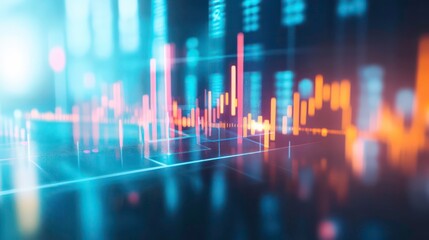 Aufkleber - Abstract financial data with vibrant colors and lines.