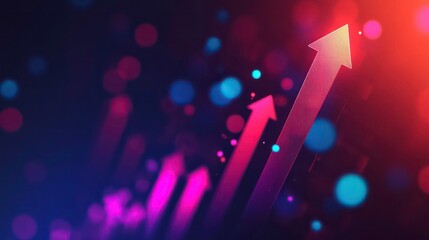 Aufkleber - Abstract background with red and blue arrows pointing upwards, representing growth, progress, and success.