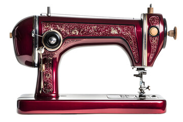 Wall Mural - Vintage sewing machine isolated on white background