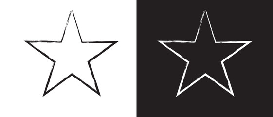 Star stroke icon set. vector isolated on a white background. vector illustration.