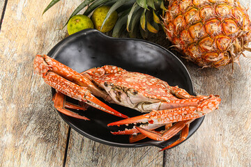 Poster - Seafood cuisine -delicous steamed crabs