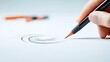 © MAY - A designer sketching a curved form on a piece of paper, exploring possibilities for an innovative product design.