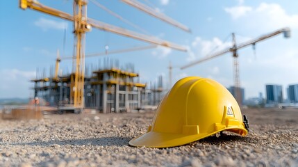 glowing engineer s hard hat illuminated under a warm bokeh light symbolizing the role of technology 