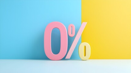 Leinwandbilder - Sleek percentage symbol on a solid vibrant background in a modern minimalist style representing discount and shopping offers for digital marketing retail and e commerce