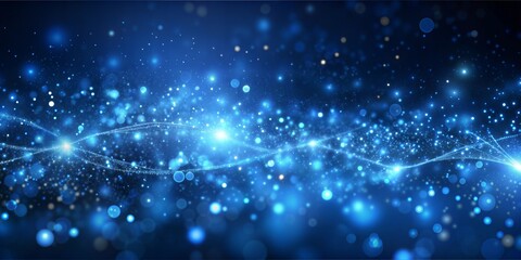Wall Mural - abstract background with blue glowing lights