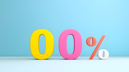 Leinwandbilder - Stylish and Minimalist Percentage Symbol in Focus on Solid Color Backdrop Clean and Modern Design Suitable for Shopping Discounts Promotional Themes and Financial or Business Applications