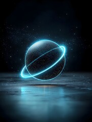 Aufkleber - Luminous cosmic sphere with vibrant energy spirals glowing in the depths of space showcasing intricate light patterns wrapping around the orb in a mesmerizing and captivating display