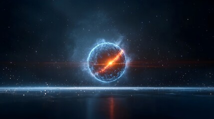 Poster - Captivating image of a glowing cosmic orb surrounded by vibrant swirling nebula colors creating a radiant and mysterious deep space scene