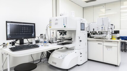 Cutting-edge Spectroscopy Equipment for Analyzing Organic Compounds in High Resolution - Editorial Style Biochemical Analysis Stock Photo