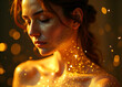 © fotoluigi868 - Golden glitter swirls around me softly creating a sparkly visual effect on my entire body.