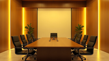 Wall Mural - gold background surrounds my workspace effectively creating a professional ambiance for meetings and