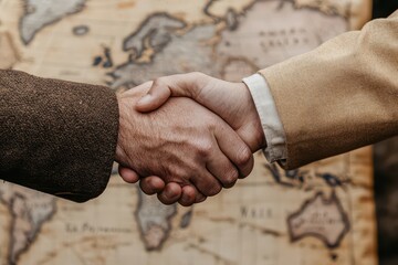 Two people shaking hands, purpose of collaboration or agreement.